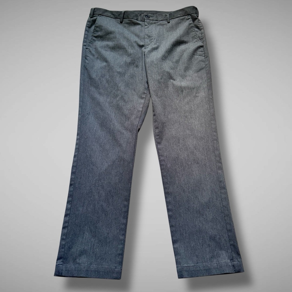 Uniqlo Pants Men's 35x34 Gray Dress‎ Pants Chino Flat Front Measures 34x29